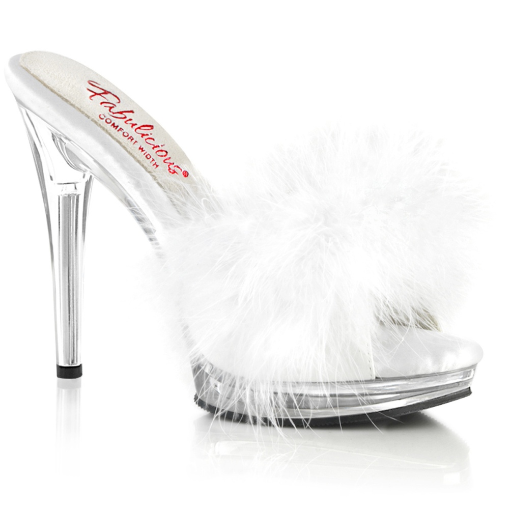 Fabulicious - GLORY-501F-8 Muiltjes met hak - Wit/Transparant